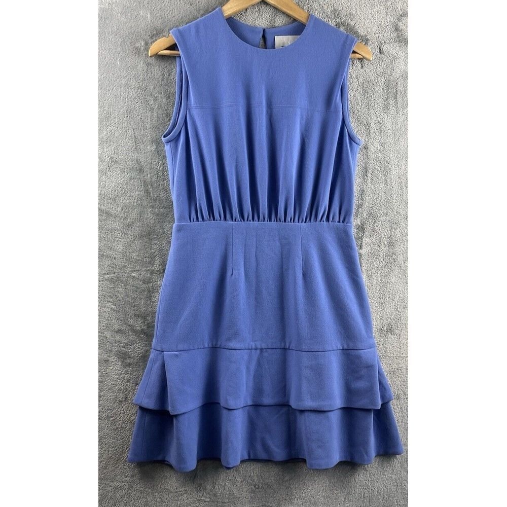 Sleeveless Ruffle Hem Mini Dress - Periwinkle Blue